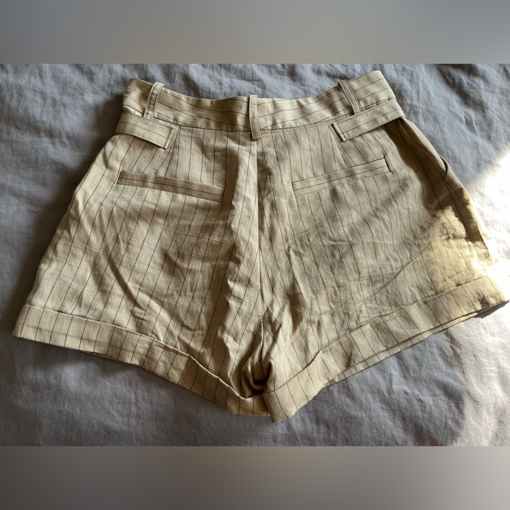 MARISSA WEBB KENNY PINSTRIPED TWILL SHORTS (khaki, size 2: intermix) - Picture 2 of 3